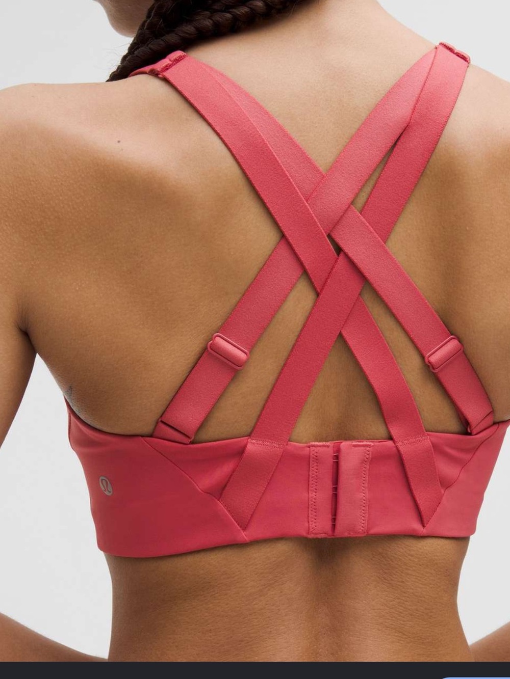 36C lululemon Energy High Support Sports Bra in a coral  adjustable straps